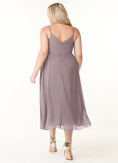 Azazie Clarissa Bridesmaid Dresses Dusk A-Line V-Neck Chiffon Dress image8