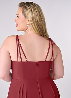 Barbie ♥ Azazie Bridesmaid Dresses Pomegranate A-Line Bow Chiffon Dress image10