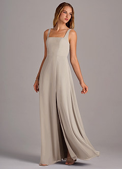 Azazie Debra Bridesmaid Dresses Frost A-Line with Pockets Chiffon Convertible Dress image2
