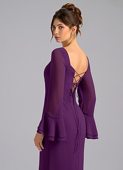 Azazie Leone Final Sale Grape Mermaid Corset Chiffon Dress image2