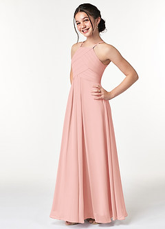 Azazie Ginger Junior Klä av A-Line i Chiffong Plisserad image3