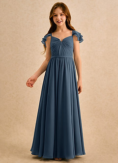 Azazie Meimei Girls Formal Flower Girl Klänningar Klä A-Line i Chiffong Plisserad image3