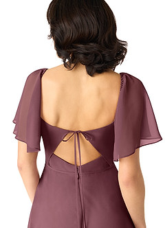 Azazie Chloe Brautjungfernkleider A-Linie Herzausschnitt Chiffon Kleid Sangria image3