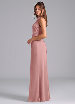 Azazie Evadne Bridesmaid Dresses Dusty Rose A-Line Pleated Chiffon Dress image6