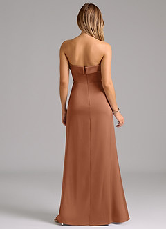 Azazie Aretha Bridesmaid Dresses Bronzer A-Line Strapless Stretch Satin Convertible Dress image7