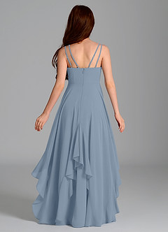 Azazie Karan Junior Dusty Blue A-Line Chiffon Dress image2