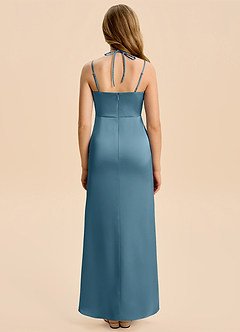 Azazie Nova Junior Bermuda A-Line Pleated Stretch Satin Dress image2
