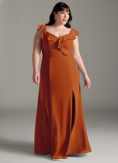 Azazie Sophie Bridesmaid Dresses Paprika A-Line Off the Shoulder Chiffon Convertible Dress image9