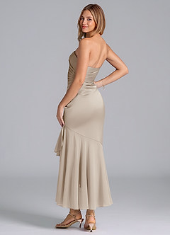 Azazie Danie Bridesmaid Dresses Frost Sheath Strapless Chiffon Dress image2