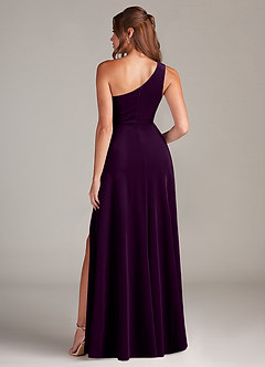 Azazie Brooke Robes de demoiselle d'honneur Robe Trapèze en velours Ue épaule Grain De Raisin image5