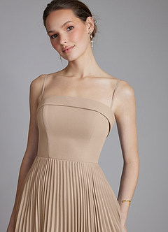 Azazie Mariana Bridesmaid Dresses Taupe A-Line Strapless Chiffon Dress image4