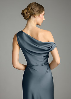 Azazie Emerson Bridesmaid Dresses Twilight Mermaid Off the Shoulder Stretch Satin Dress image7