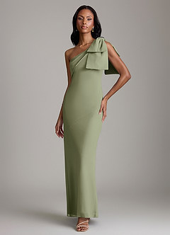 Azazie Yuanna Bridesmaid Dresses Pistachio Mermaid One Shoulder Chiffon Dress image1