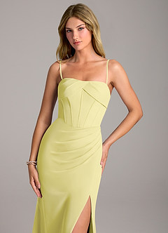Azazie Chantel Bridesmaid Dresses Lemon Sorbet Sheath Strapless Chiffon Convertible Dress image2