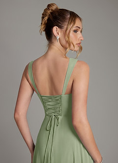 Azazie Agustina Bridesmaid Dresses Pistachio Mermaid Corset Chiffon Dress image2