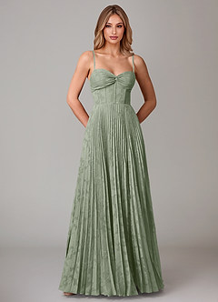 Azazie Akiko Bridesmaid Dresses Agave A-Line Sweetheart Neckline Floral Burnout Dress image5