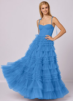 Barbie ♥ Azazie Bridesmaid Dresses Blue Jay A-Line Sweetheart Neckline Tulle Dress image1