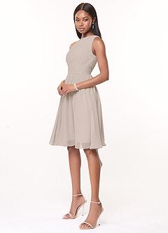 Azazie Katrina Bridesmaid Dresses Frost A-Line One Shoulder Chiffon Dress image3
