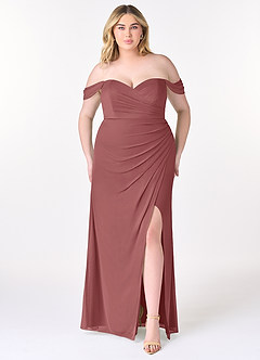 Azazie Tessa Jurken voor bruidsmeisjes Converteerbaar Jurk van Mesh met Kolom Lieverd off-the-shoulder Amethist image8