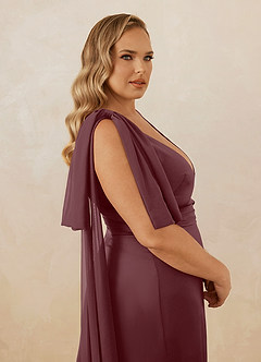 Christian Siriano Bridal for Azazie 1011 Bridesmaid Dresses Sangria Mermaid Bow Stretch Satin Dress image18