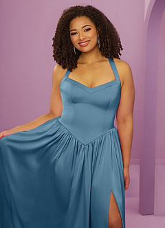 Barbie ♥ Azazie Bridesmaid Dresses Bermuda A-Line with Pockets Stretch Satin Dress image13