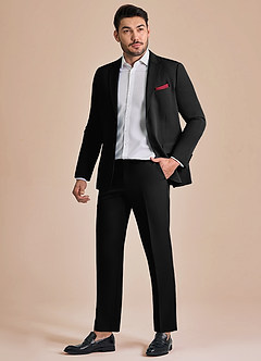 front James Black Structured Stretch Suit