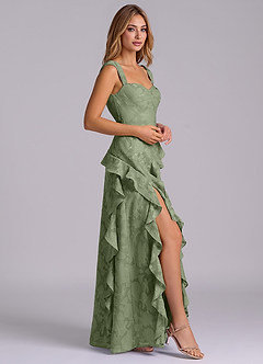 Azazie Sloane Bridesmaid Dresses Pistachio A-Line Sweetheart Neckline Floral Burnout Dress image5