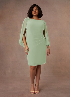 Azazie Carmela Mother of the Bride Dresses Dusty Sage Sheath Lace Chiffon Dress image1