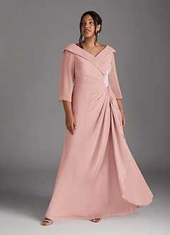 Azazie Jaycee Abiti per la Madre della Sposa Abito A-Line in Chiffon Rosa Cipria image9