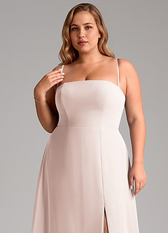 Azazie Wren Brautjungfernkleider Wandelbar A-Linie Seitliche Cut-Outs Chiffon Kleid Blassrosa image11