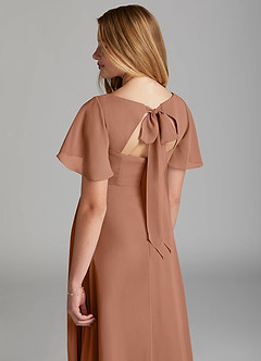 Azazie Kimber Junior Bronzer A-Line Pleated Chiffon Dress image4