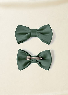 front 매트 새틴 리본 헤어 클립 세트