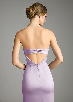 Azazie Leonis Bridesmaid Dresses Frosted Lilac Mermaid Pleated Stretch Satin Convertible Dress image7