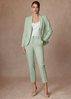 front Whitney Zakurzona Szałwia Kombinezon Ze Spodniami Typu Cropped Ze Stretchem I Strukturą