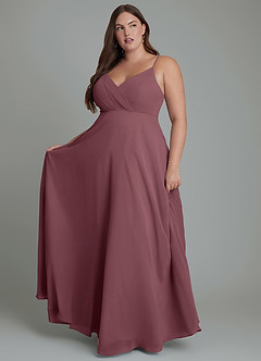 Azazie Amani Bridesmaid Dresses Sangria A-Line Pleated Chiffon Dress image7