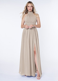 Azazie Iman Bridesmaid Dresses Frost A-Line A-Line Ruched Chiffon Dress image1
