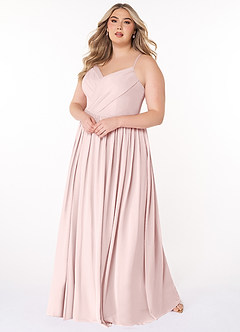 Azazie Cora Bridesmaid Dresses Blushing Pink A-Line Pleated Chiffon Dress image8