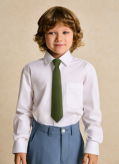 front Boy's Stretch Satin Pre-Tie