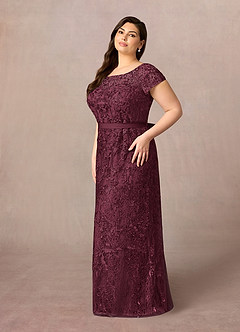 Azazie Dorit vestidos de madre de la novia Vestido de Cabernet de Encaje de Recto con Scoop image8