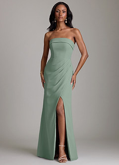 Azazie Aretha Suknie dla druhen Linia A Bez ramiączek Szyfon Do ziemi Sukienka image1