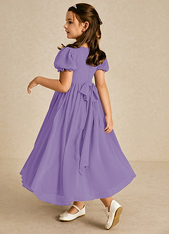 Azazie Joss Flower Girl Dresses Tahiti A-Line with Sleeves Chiffon Dress image2