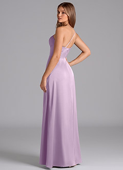 Azazie Trina Bridesmaid Dresses Frosted Lilac A-Line One Shoulder Stretch Satin Dress image6