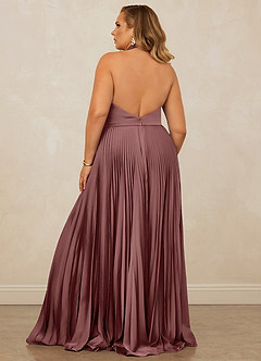Christian Siriano Bridal for Azazie 1007 Bridesmaid Dresses Vintage Mauve A-Line Pleated Stretch Satin Dress image11