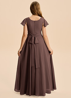 Azazie Cady Junior Ganache A-Line Pleated Chiffon Dress image2
