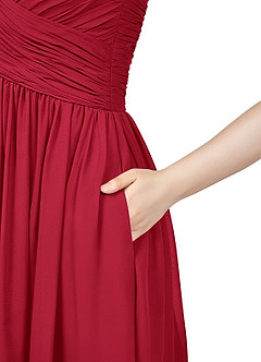 Azazie Angie Bridesmaid Dresses Scarlet A-Line Corset Chiffon Dress image10