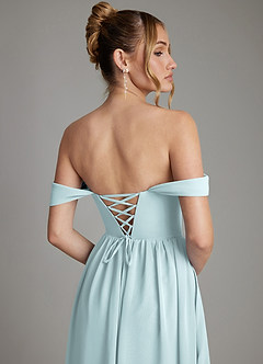 Azazie Caterina Bridesmaid Dresses Mist A-Line Corset Chiffon Dress image7