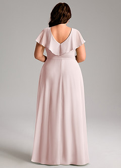 Azazie Lainey Bridesmaid Dresses Blushing Pink A-Line with Pockets Chiffon Dress image9