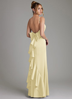 Azazie Zherra Bridesmaid Dresses Lemon Sorbet Mermaid Bow Stretch Satin Dress image1
