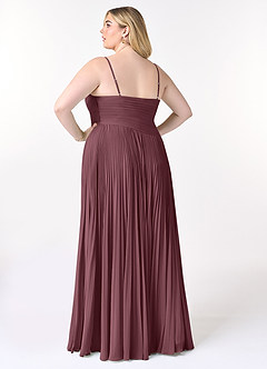 Azazie Vini Bridesmaid Dresses Sangria A-Line V-Neck Pleated Chiffon Dress image8