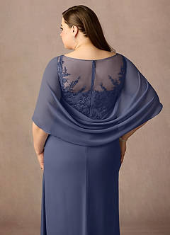 Azazie Hera Mother of the Bride Dresses Stormy A-Line Lace Capelet Chiffon Dress image12